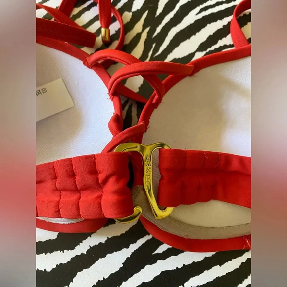 Abercrombie & Fitch Swim Red Pineapple Print Bikini top 36B - Picture 5 of 8